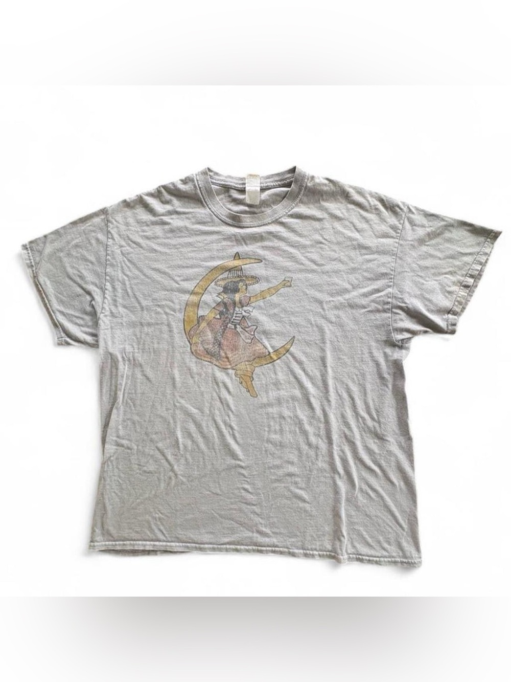 Gildan Gray Short Sleeve T-shirt with Miller High Life Crescent Moon Graphic XL